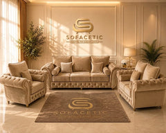 Malibu Plush Velvet Sofa Set