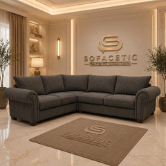 Monzi Jumbo Cord Contemporary Sofa Set