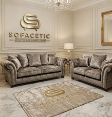 Juxen Crush Velvet Designer Sofa Set