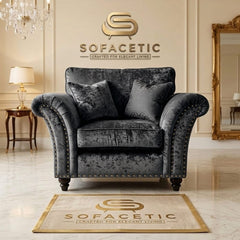 Juxen Crush Velvet Designer Sofa Set