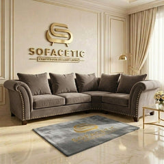 Juxen Plush Velvet Designer Sofa Set
