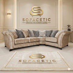 Juxen Crush Velvet Designer Sofa Set