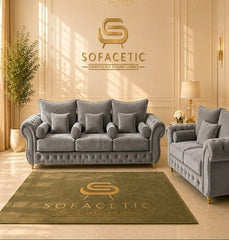 Malibu Plush Velvet Sofa Set
