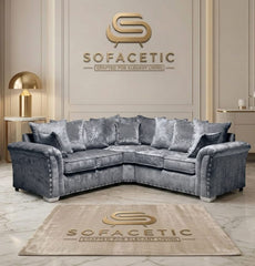 Juxen Crush Velvet Designer Sofa Set