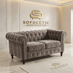 Olympia Chesterfield Plush velvet Sofa Set