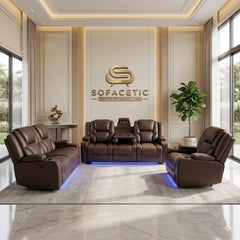 Orlando Recliner Sofa Brown Set
