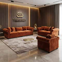 Harrison Juxon Plush velvet Sofa Set