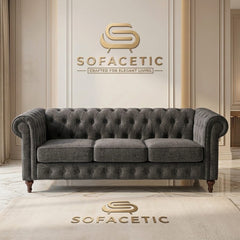 Olympia Chesterfield Chenile Sofa Set