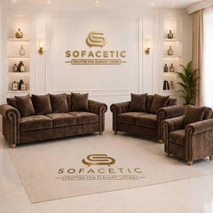 Olympia Ashwin Plush velvet Sofa Set