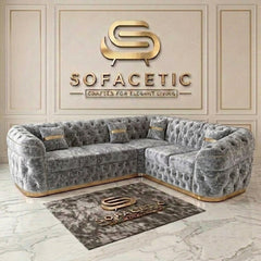 Madrid Crush Velevt Chesterfield Sofa Set