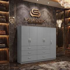 5 Door Grey color Wardrobe