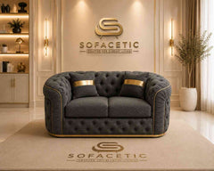 Madrid Naples Fabric Chesterfield Sofa Set