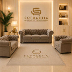 Madrid Naples Fabric Chesterfield Sofa Set