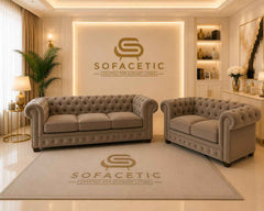 Madrid Naples Fabric Chesterfield Sofa Set