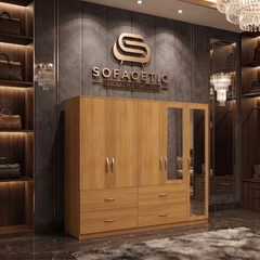5 Door Oak color Wardrobe