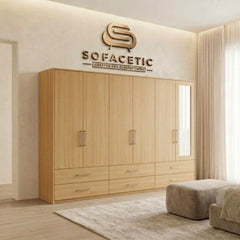 6 Door Oak color Wardrobe