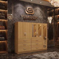 5 Door Oak color Wardrobe