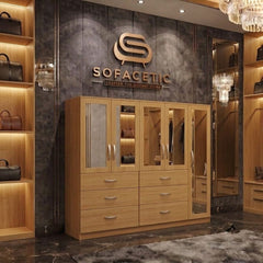 5 Door Oak color Wardrobe