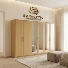6 Door Oak color Wardrobe