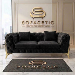 Italian Plush Velvet Fabric Chesterfield Sofa Set
