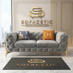 Italian Plush Velvet Fabric Chesterfield Sofa Set