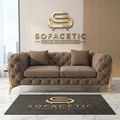 Italian Chenille Fabric Chesterfield Sofa Set