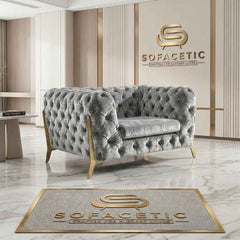 Italian Crush Velvet Fabric Chesterfield Sofa Set