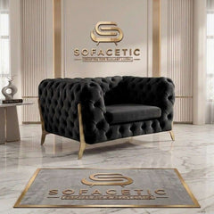 Italian Plush Velvet Fabric Chesterfield Sofa Set