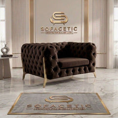 Italian Plush Velvet Fabric Chesterfield Sofa Set