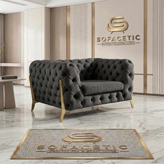 Italian Chenille Fabric Chesterfield Sofa Set