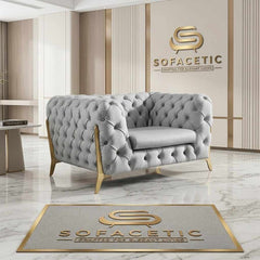 Italian Chenille Fabric Chesterfield Sofa Set