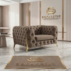 Italian Chenille Fabric Chesterfield Sofa Set