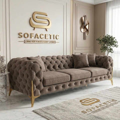 Italian Chenille Fabric Chesterfield Sofa Set