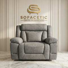 Buenos Fabric Suite Recliner Sofa Grey Set