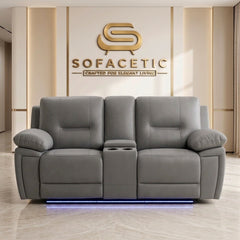 Sara Leather Suite Sofa Grey Set
