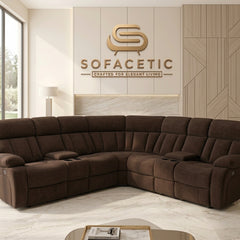 Vancouver Leather Recliner Sofa Brown Set