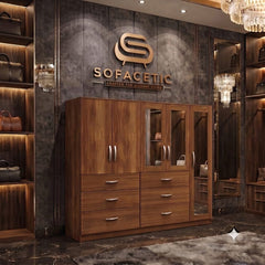 5 Door Walnut color Wardrobe