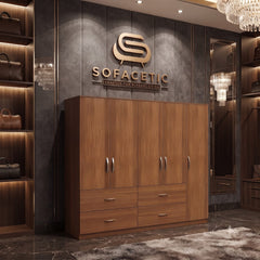 5 Door Walnut color Wardrobe