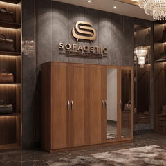5 Door Walnut color Wardrobe