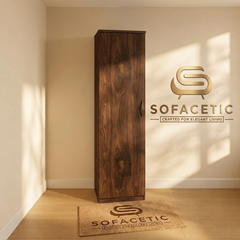 Single Door Walnut Color Wardrobe