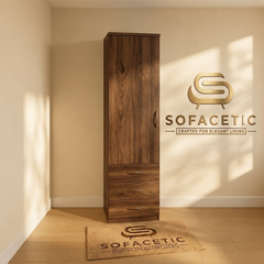 Single Door Walnut Color Wardrobe