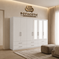 6 Door white color Wardrobe