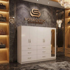 5 Door white color Wardrobe