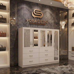 5 Door white color Wardrobe