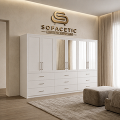 6 Door white color Wardrobe