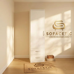 Single Door White Color Wardrobe