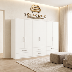 6 Door white color Wardrobe