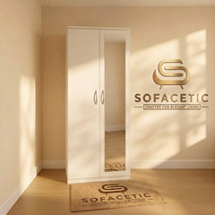 2 Door White Color Wardrobe