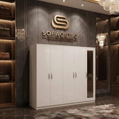 5 Door white color Wardrobe