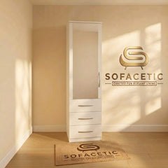 Single Door White Color Wardrobe